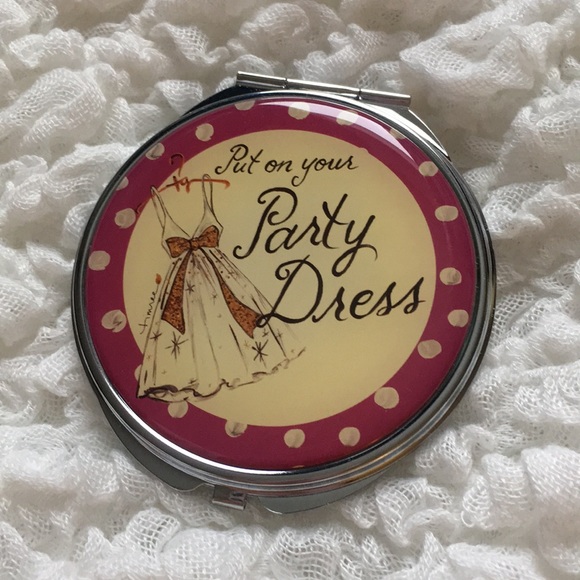 Put On Your Party Dress Compact Pocket Mirror